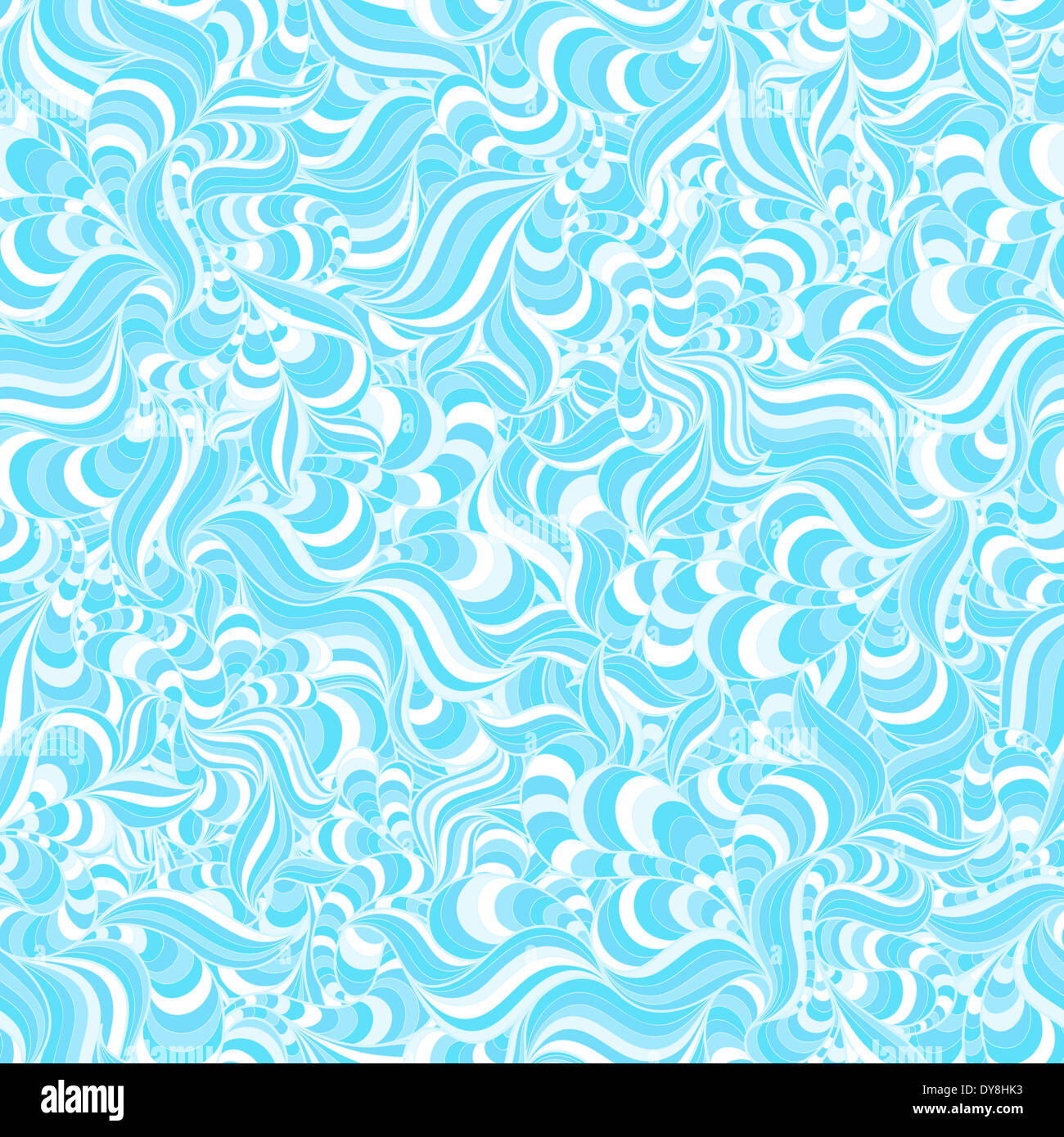 Seamless abstract disegnati a mano onde modello blu Foto Stock