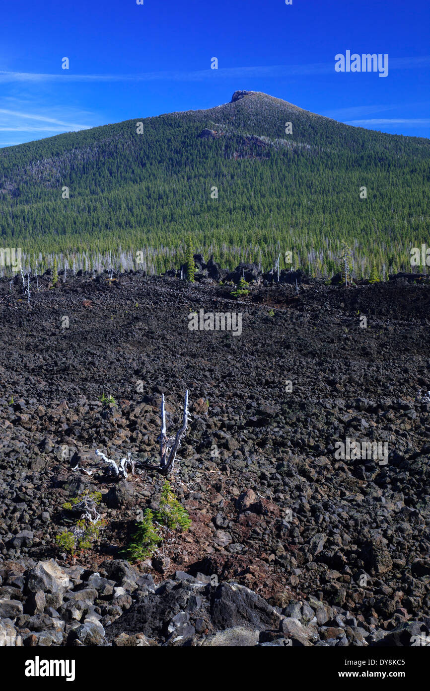 Stati Uniti d'America, Oregon, Willamette National Forest, McKenzie Pass, Belknap cratere Foto Stock