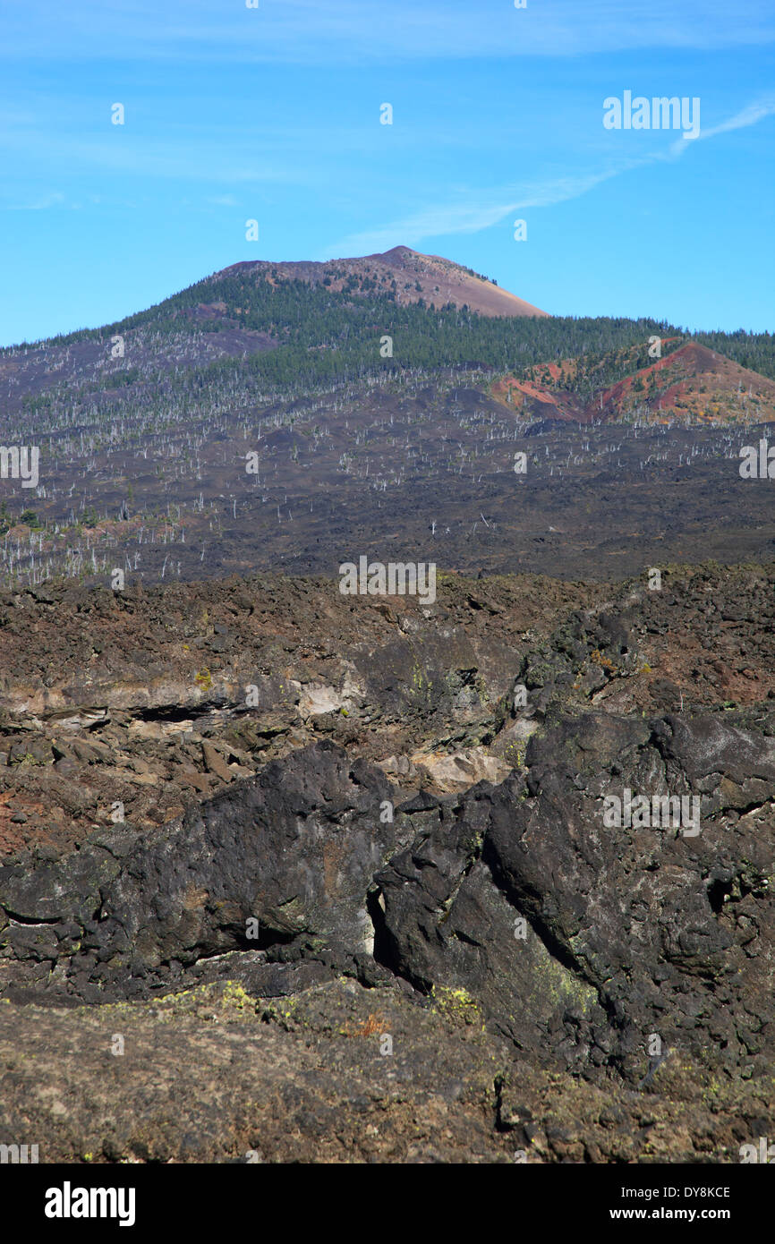 Stati Uniti d'America, Oregon, Willamette National Forest, McKenzie Pass, Belknap cratere Foto Stock