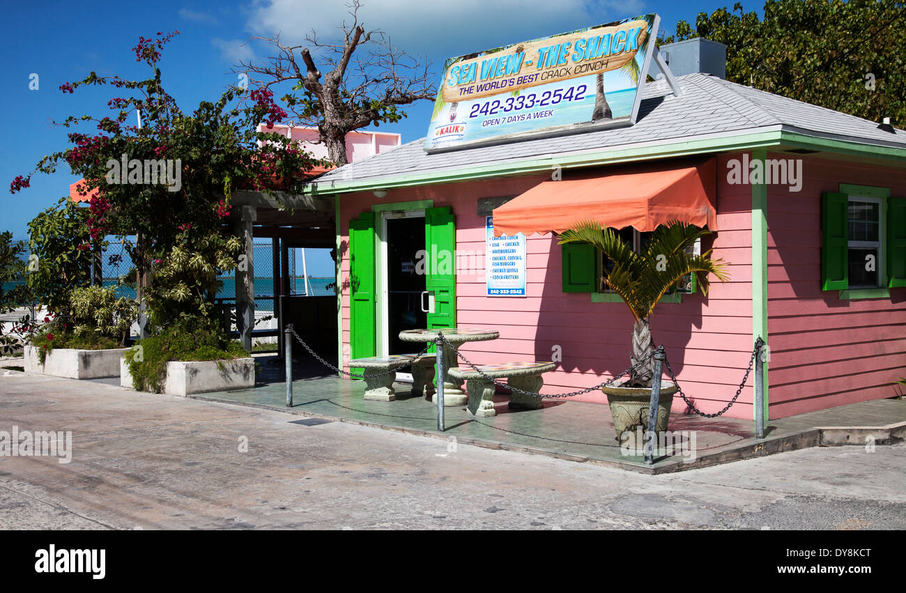La Baracca, conch stand in Harbour Island, Bahamas Foto Stock