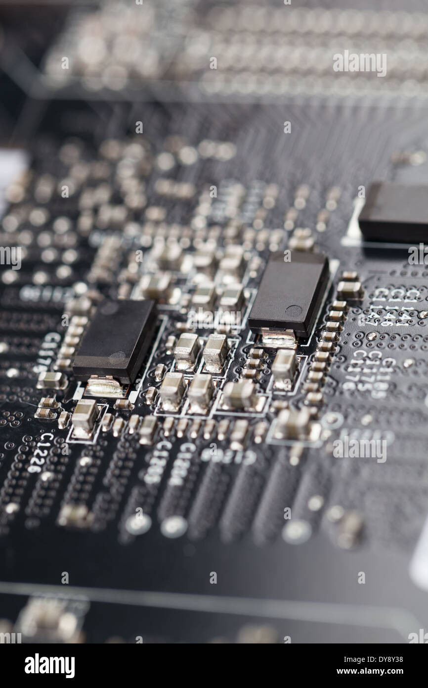 Computer graphics adapter closeup sfondo Foto Stock