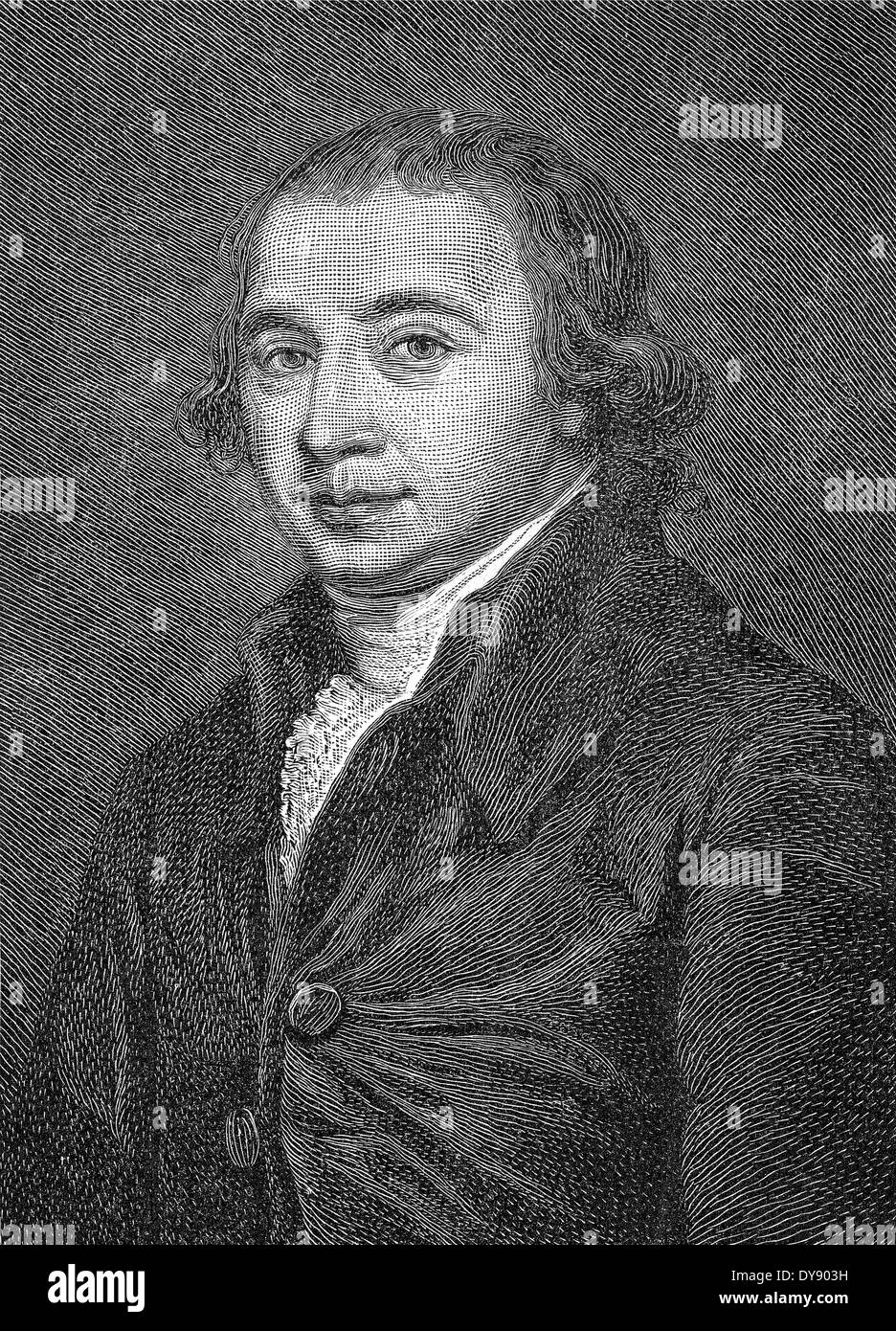 Ritratto di Johann Gottfried von Herder, 1744 - 1803, un poeta tedesco, traduttore, teologo e filosofo Foto Stock