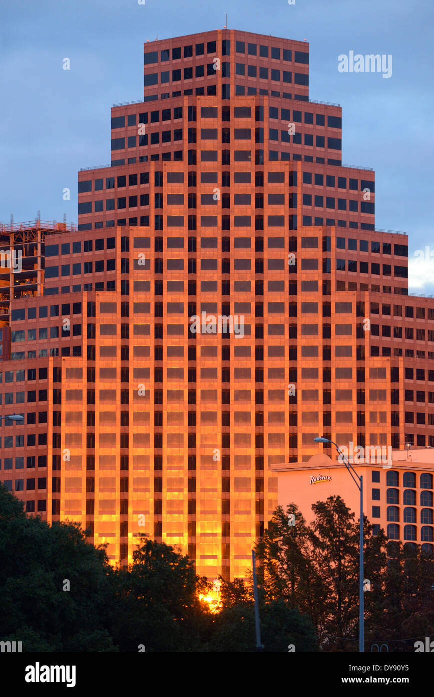 Stati Uniti d'America, Stati Uniti, America, Texas, Austin, edificio, dal centro città, architettura, alto Foto Stock