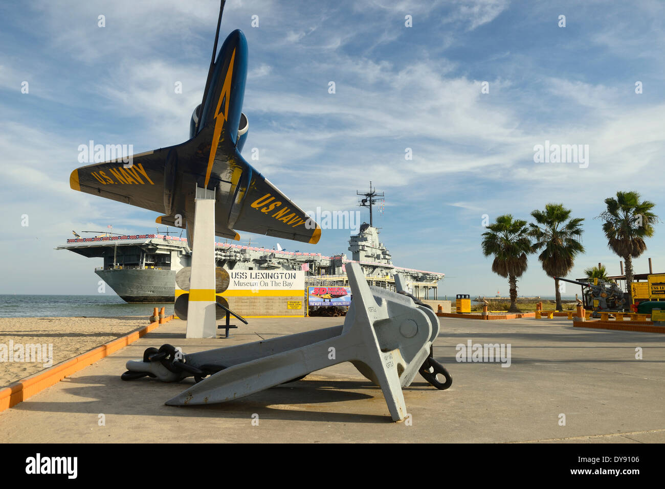 Stati Uniti d'America, Stati Uniti, America, Texas, Corpus Christi, USS Lexington, museo, portaerei, nave militare, jet, Foto Stock