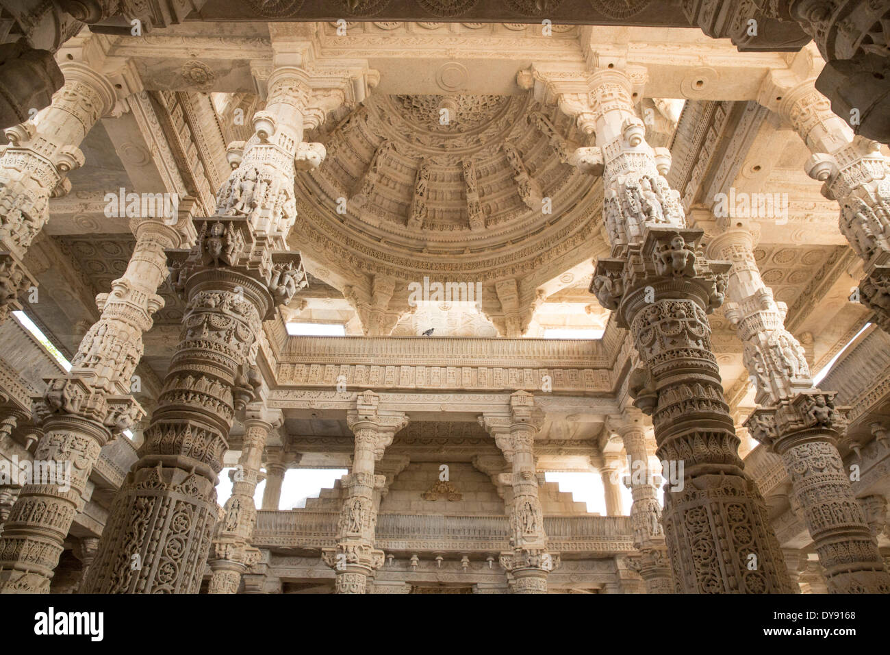 Jain, tempio Ranakpur, Rajasthan, Sheth Anandji, Kalyanji, Jain, colonne, chiesa, religione, cultura, Asia, India, Foto Stock