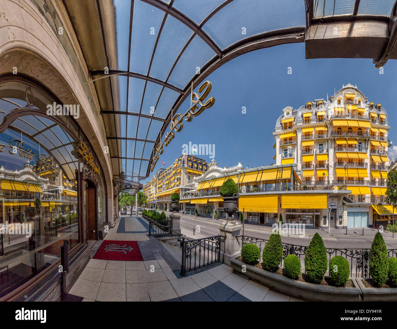 Montreux Palace, hotel, città, villaggio, estate, Montreux, Vaud, Svizzera, Europa Foto Stock