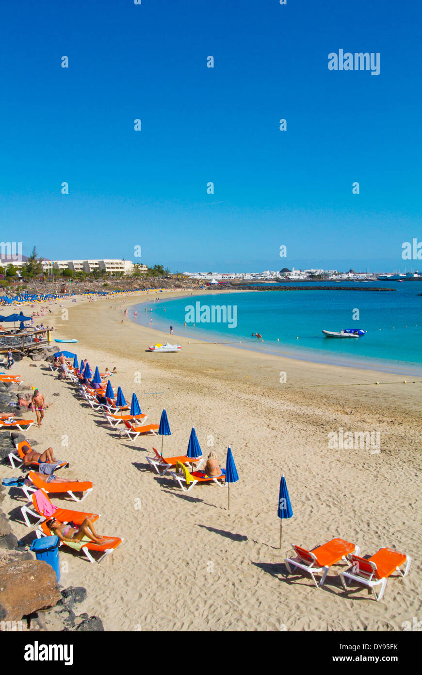 Playa Dorada Beach, Playa Blanca, Lanzarote, Isole Canarie, Spagna, Europa Foto Stock
