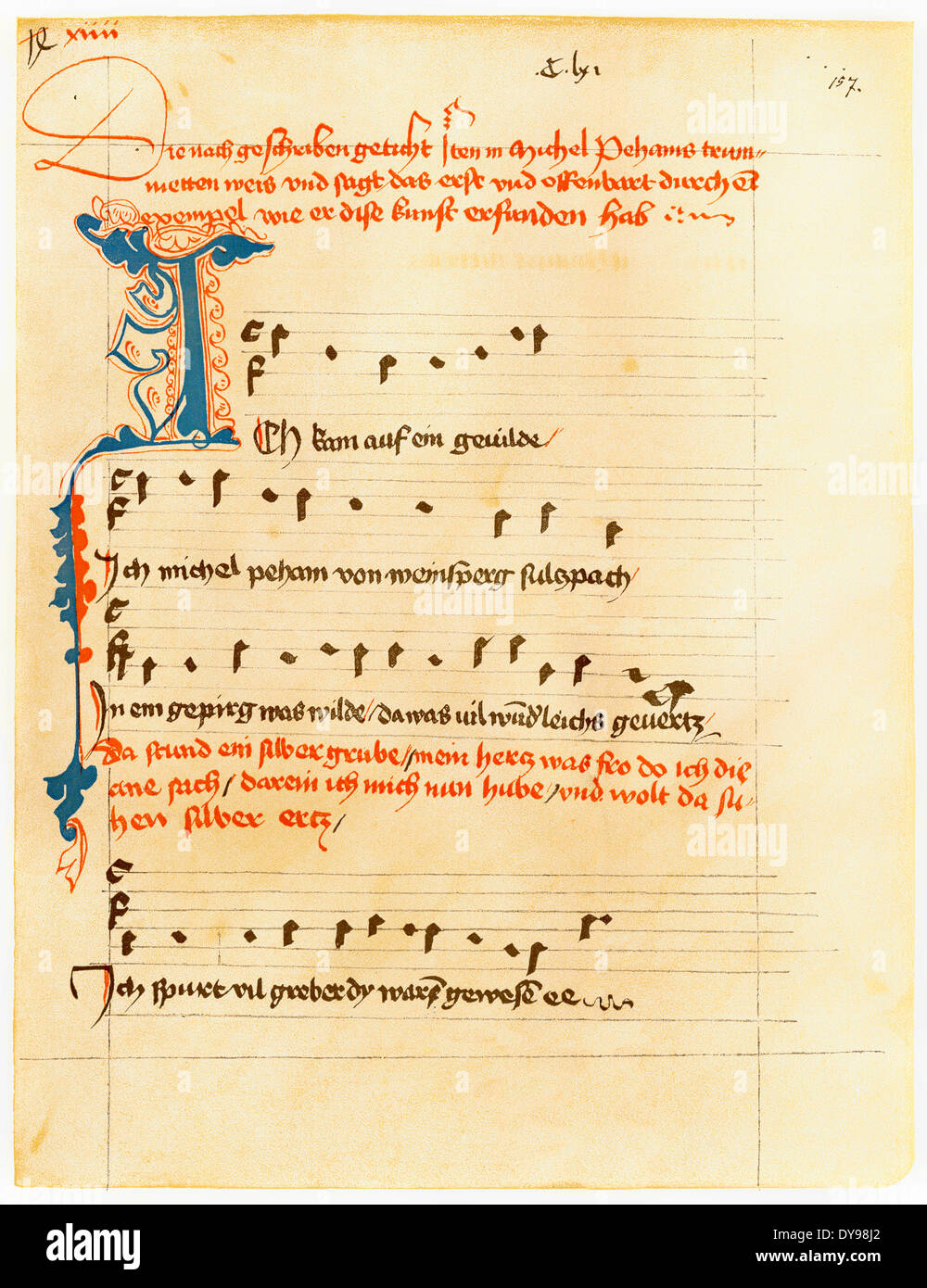 Song Book di Michael o Michel Beheim o Behaim, Beham, Behm, 1420 - 1472, un cantante errante Foto Stock