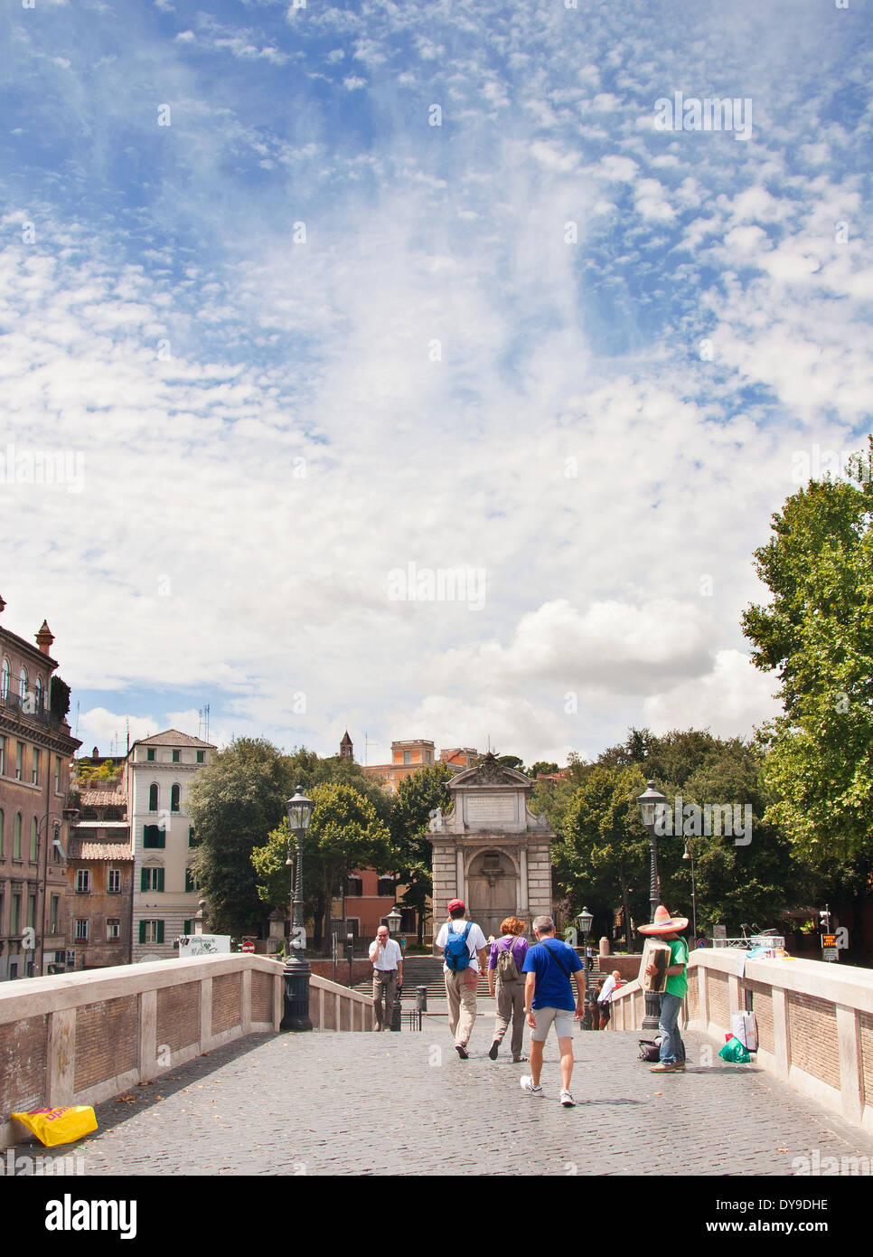 Sisto ponte sopra il fiume Tevere; Roma Foto Stock