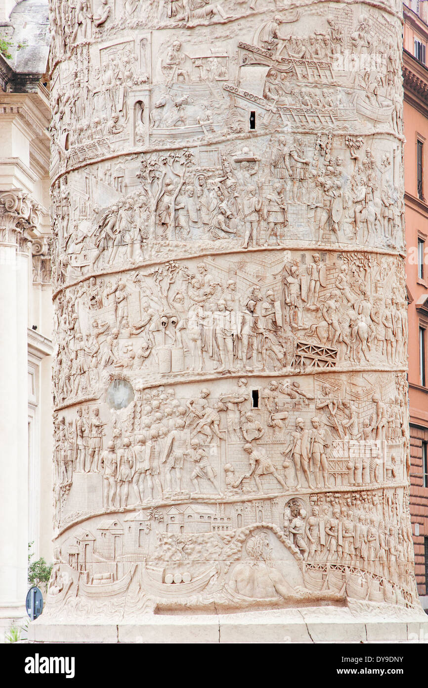 Marbel Colonna di Traiano dettaglio Foto Stock