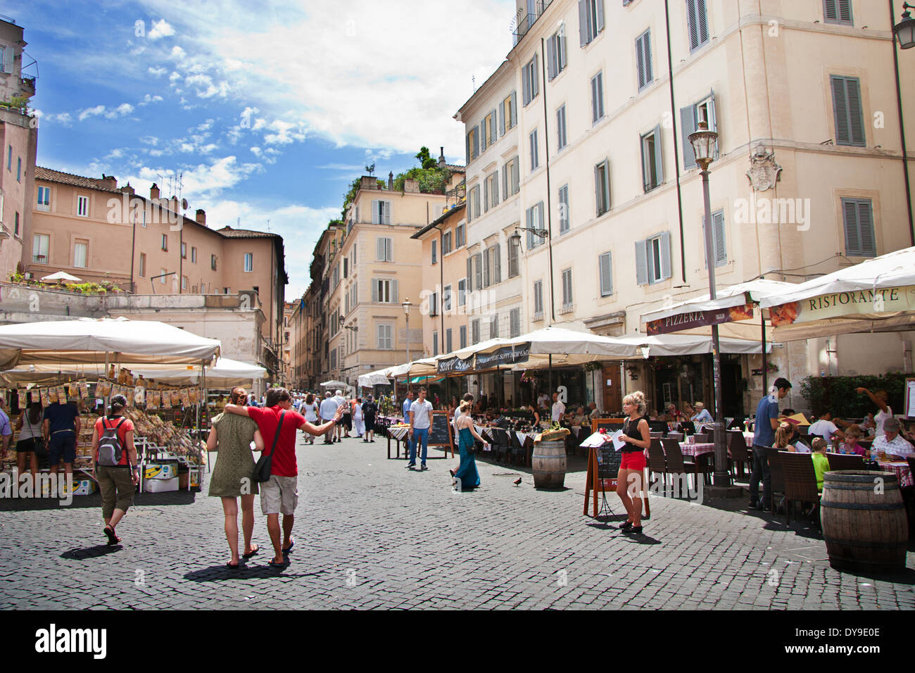 Campo dè Fiori square; Roma Foto Stock