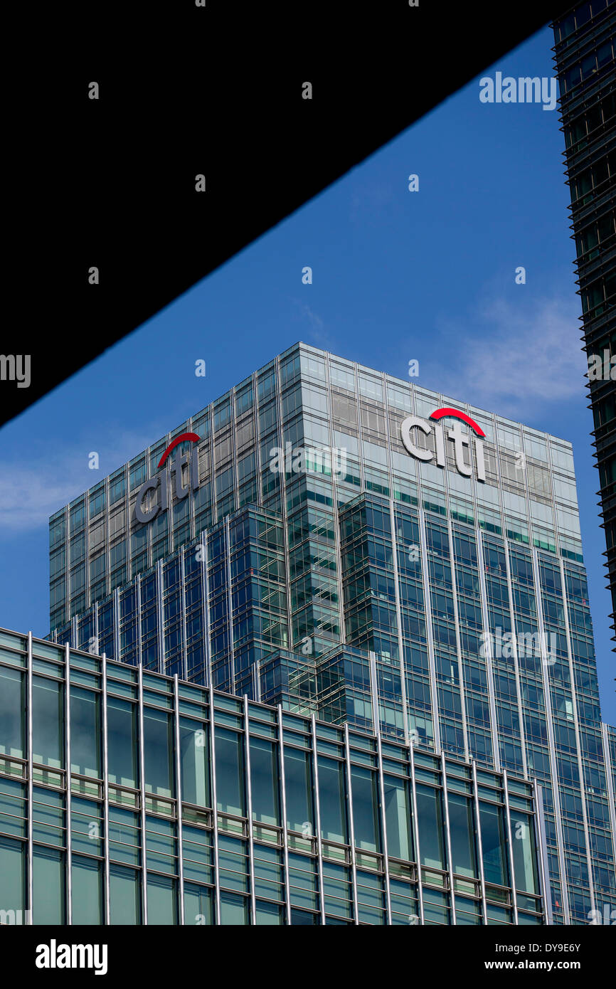 Citigroup Inc. negli uffici di Canary Wharf quartiere degli affari e dello shopping di Londra il 10 aprile, 2014. Foto Stock