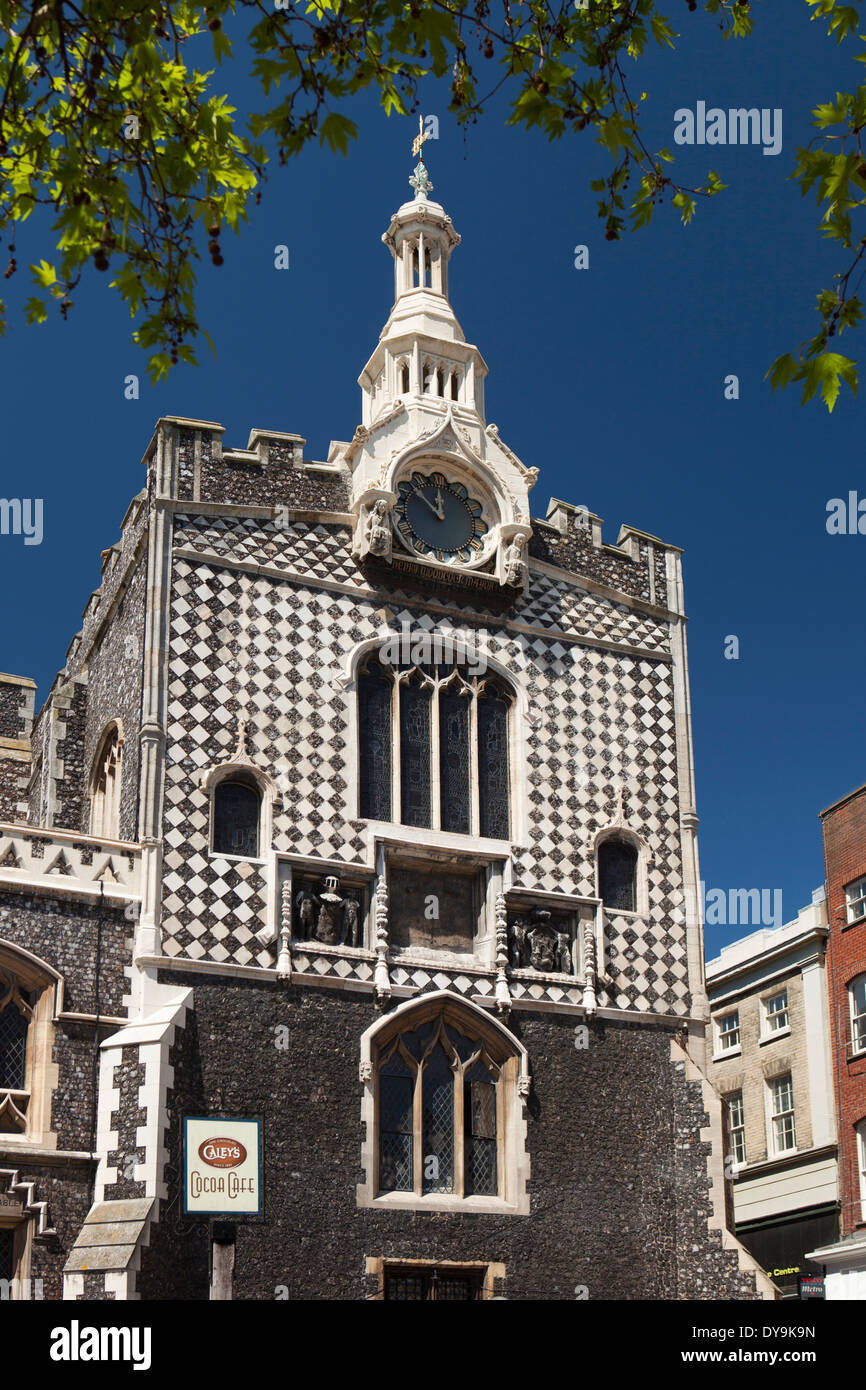 Regno Unito, Inghilterra, Norfolk, Norwich, Guildhall e storica città medievale hall Foto Stock