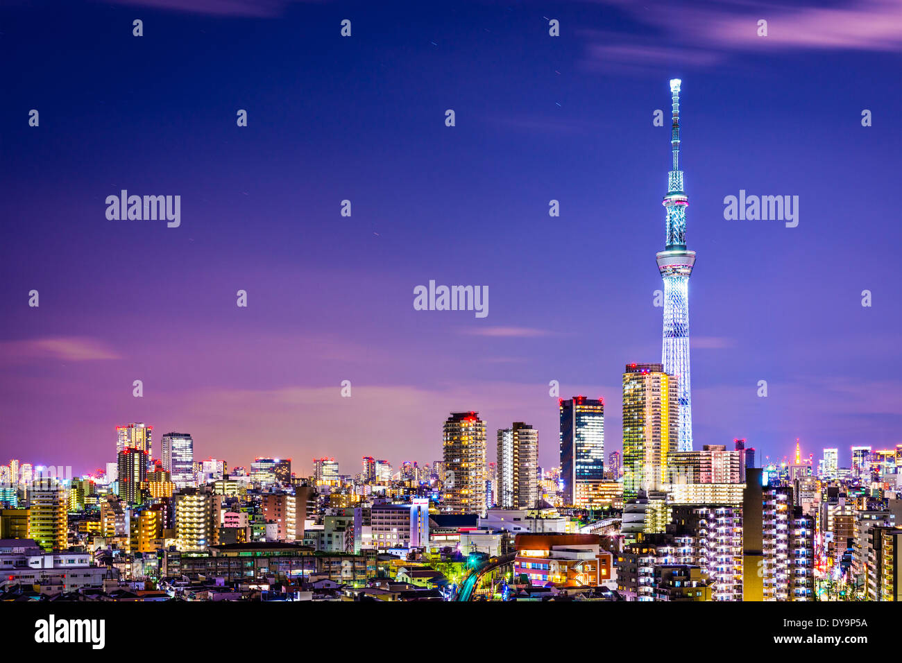Tokyo, Giappone cityscape con la Skytree. Foto Stock