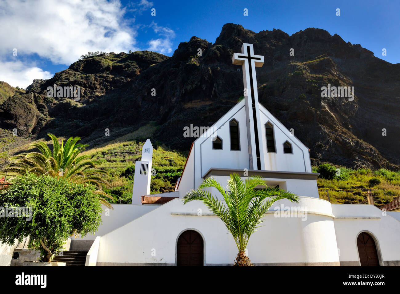 Madeira Portogallo.La chiesa in località costiera di Paul do ma Foto Stock