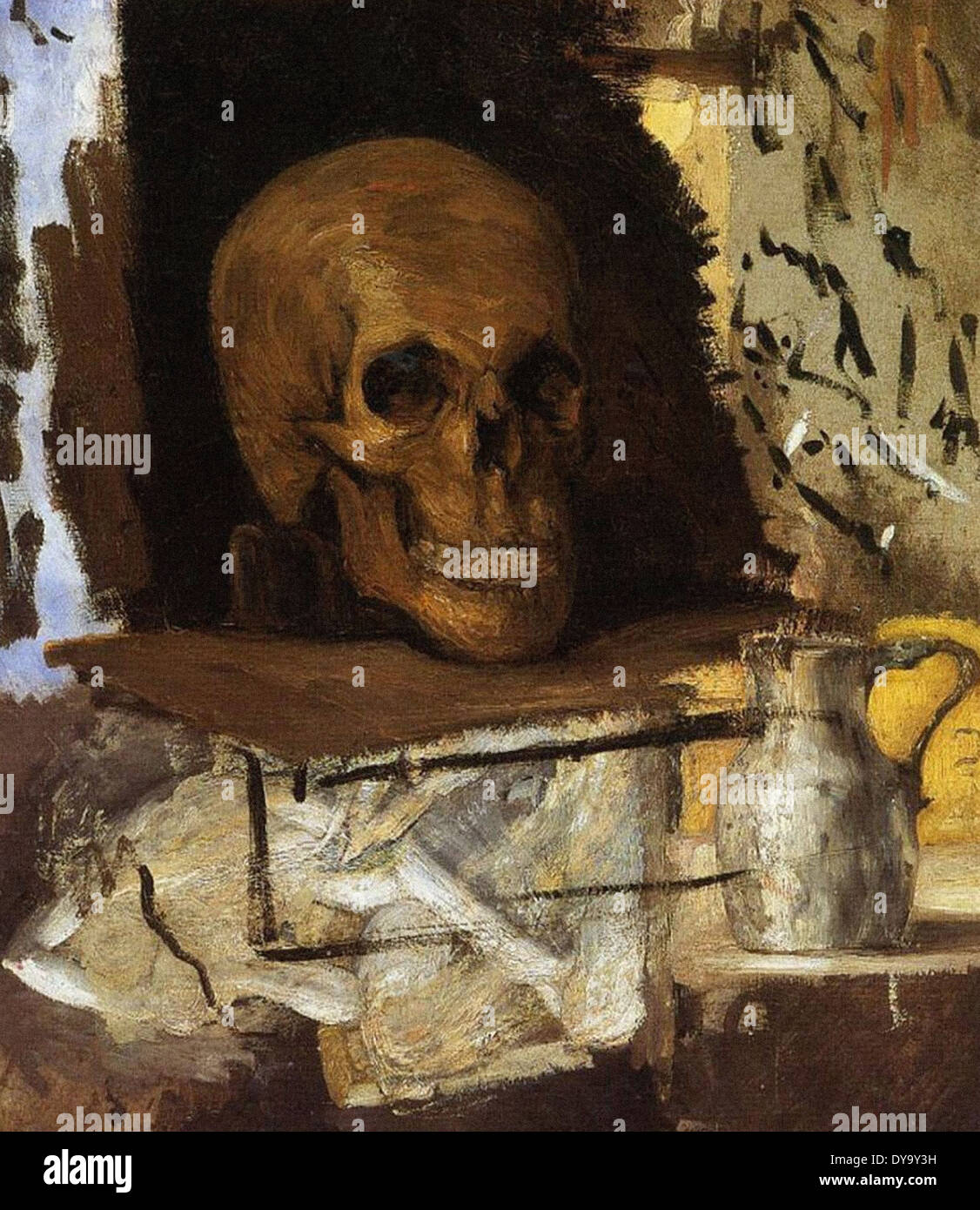 Paul Cezanne ancora in vita - Cranio e Waterjug Foto Stock