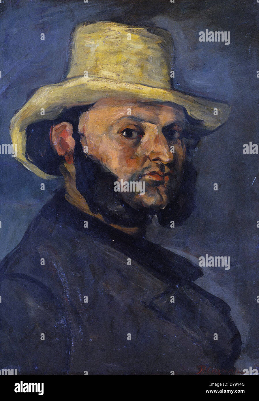 Paul Cézanne Gustave Boyer in un cappello di paglia Foto Stock