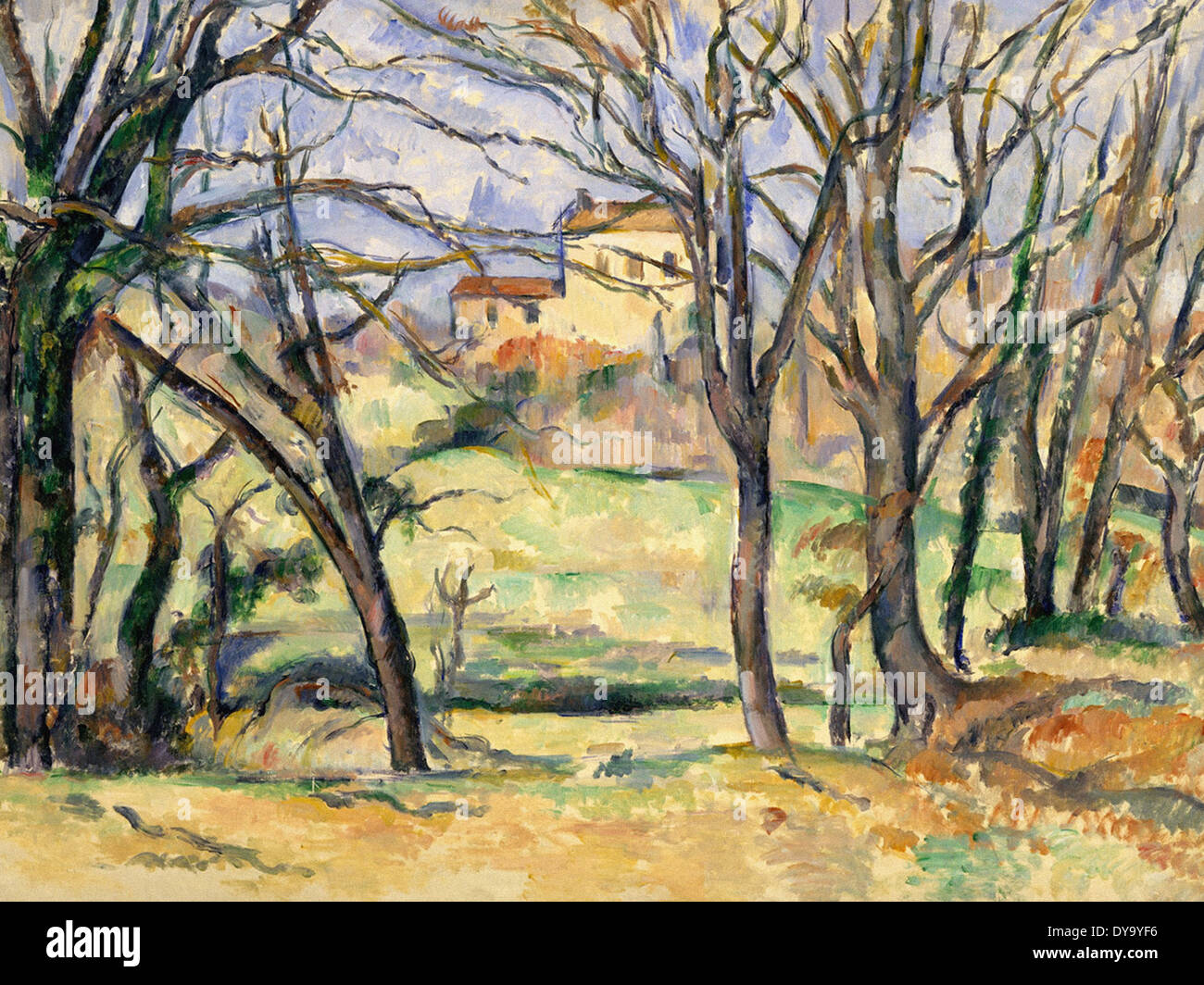 Paul Cézanne alberi e case vicino la Jas de Bouffan Foto Stock