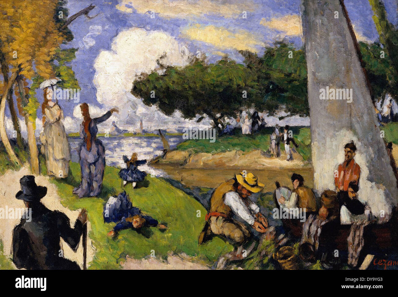 Paul Cézanne i pescatori (fantastica scena). Foto Stock