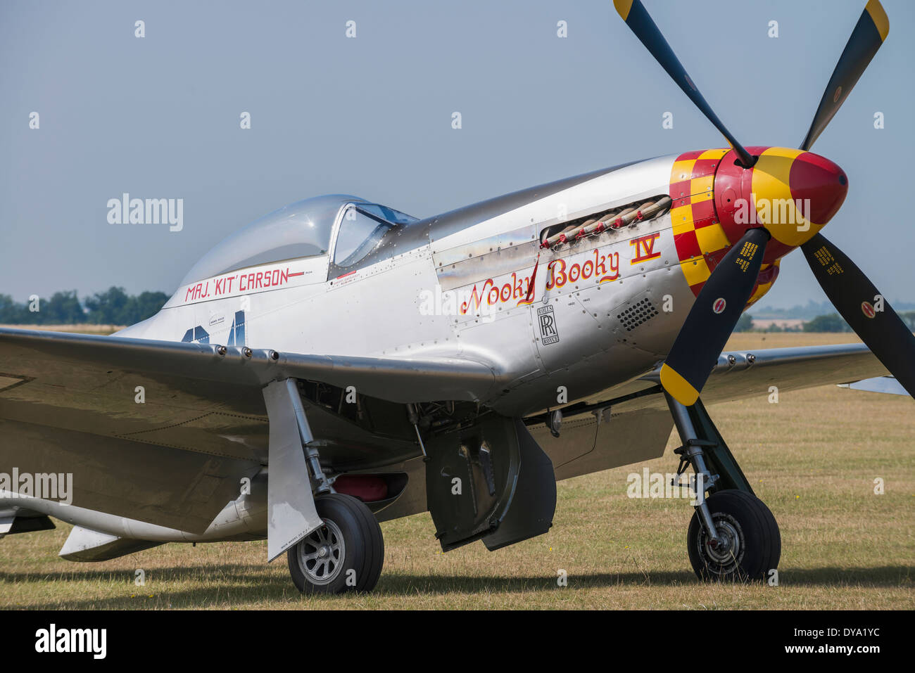 P51-D Mustang 'Nooky Booky IV' al Flying Legends, Airshow Imperial War Museum Duxford Foto Stock