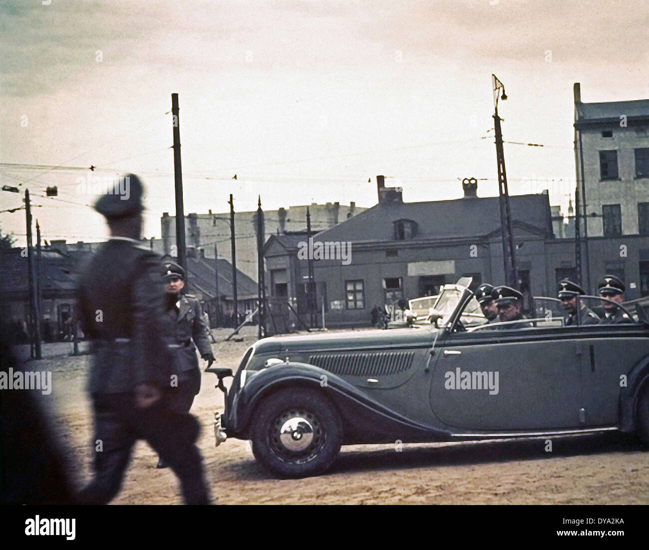 WW II guerra storica Guerra mondiale la seconda guerra mondiale la Polonia ghetto nazista socialista nazionale Lodz Litzmannstadt Heinrich Himmler Himm Foto Stock