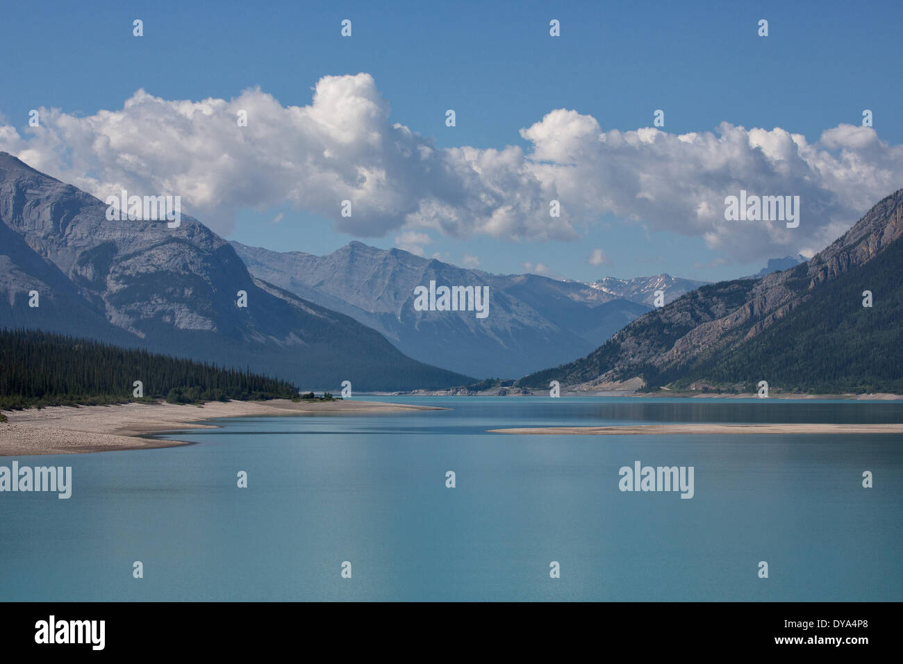 Lago di Abramo, Alberta, montagne, Canada, paesaggio, paesaggio, Nord America, lago, acqua Foto Stock