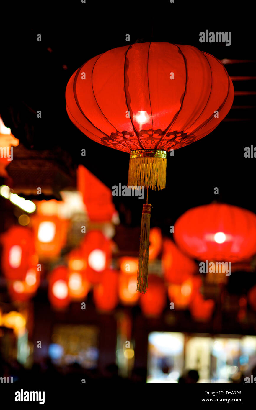 Le lanterne cinesi durante il nuovo anno cinese festival Foto Stock