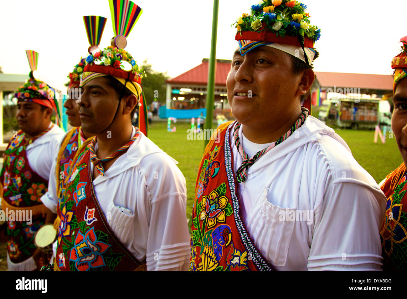 Voladores, pre-ispanici rituale, Messico, papantla volantini Foto Stock