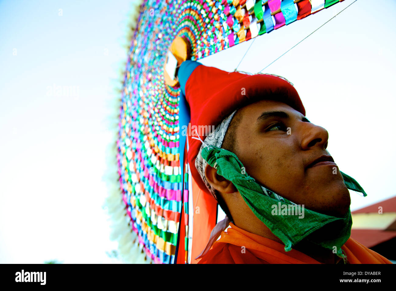 Voladores, pre-ispanici rituale, Messico, papantla volantini Foto Stock