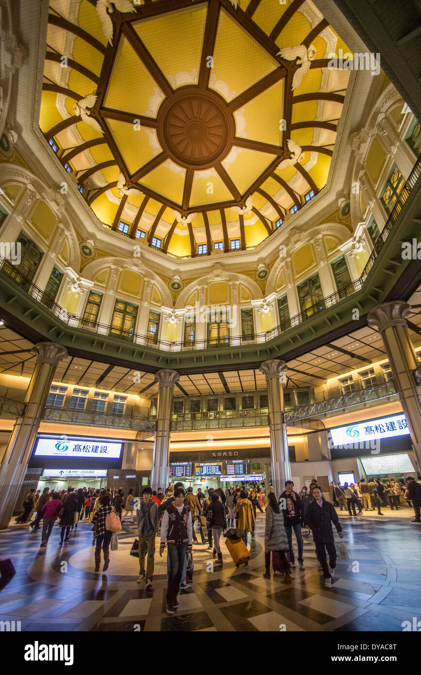 Giappone, Asia, Tokyo, Nord, soffitto, città, landmark, hall, storia, interno, rinnovato, stazione, Foto Stock