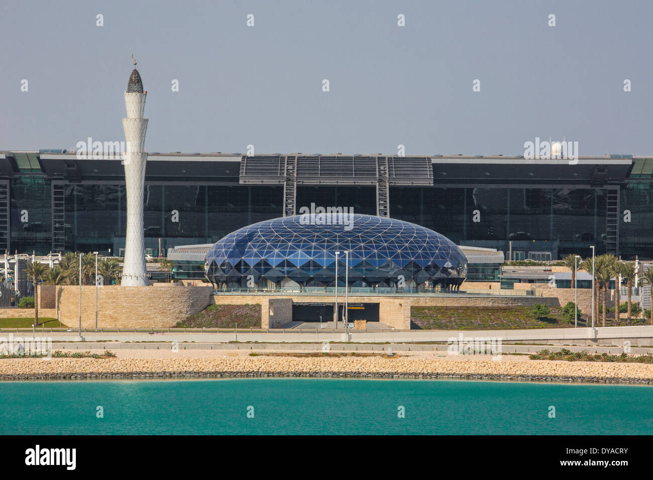 Doha, nuova Doha, Qatar, Medio Oriente, aeroporto, architettura, città, edificio, internazionale, minareto, viaggi Foto Stock