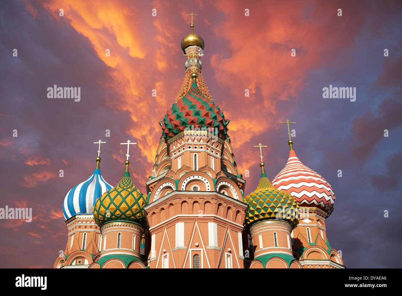 Una vista della Cattedrale di San Basilio, Russia, Mosca Foto Stock