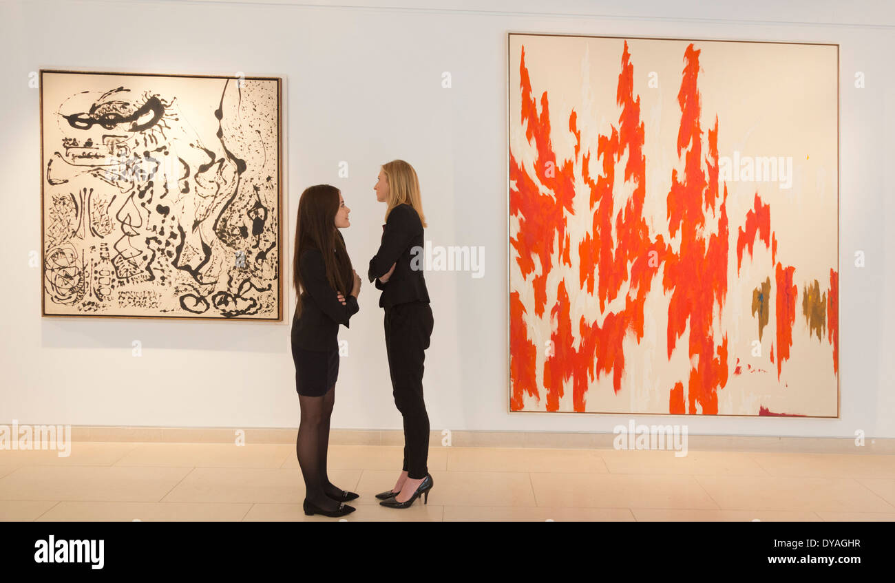 Christie's preview di Post-War e arte contemporanea pittura prima dell'asta. Foto Stock