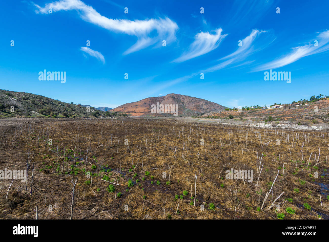 Il lago Hodges e Bernardo Montagna. Escondido, California, Stati Uniti. Foto Stock