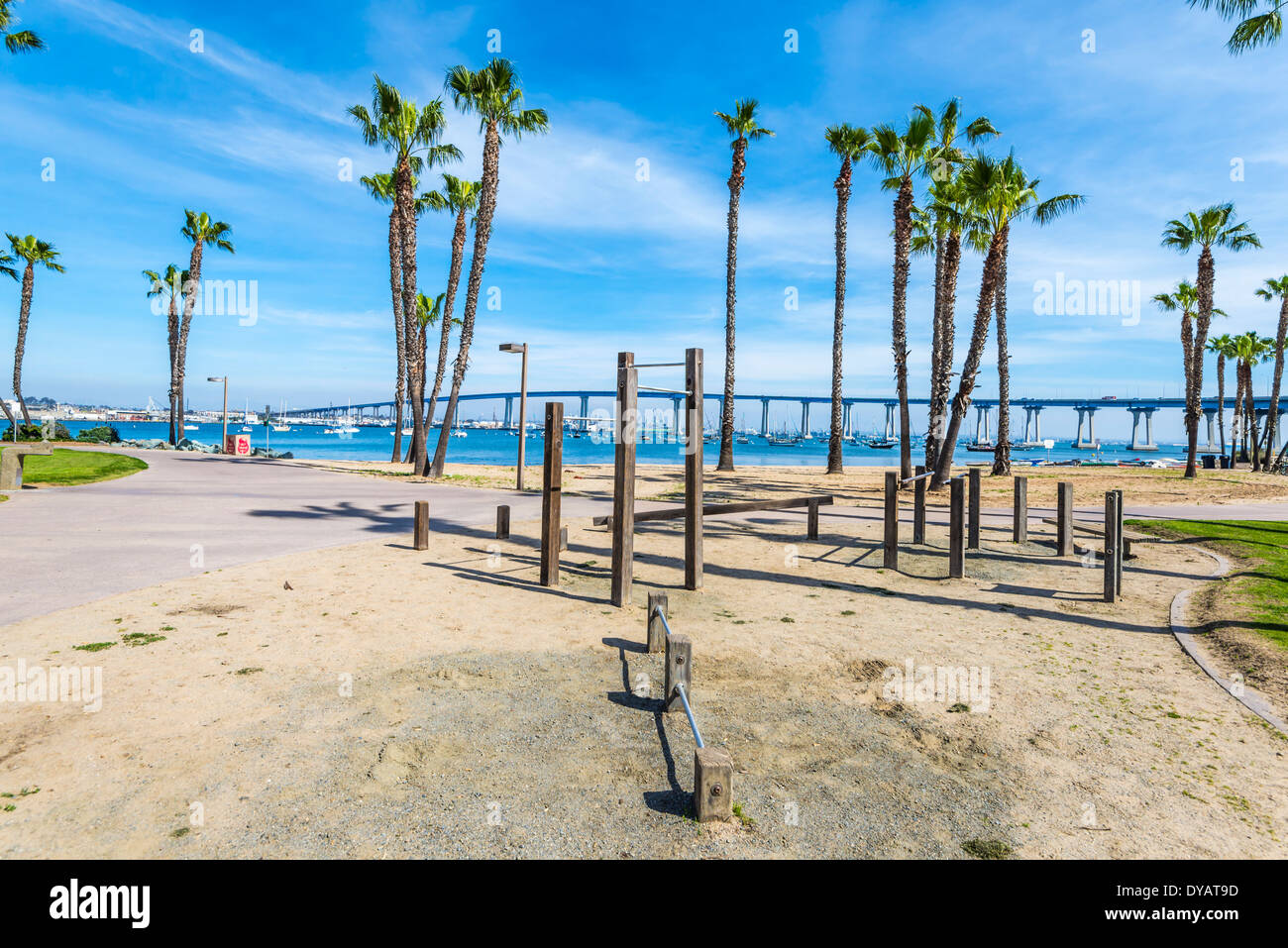 Coronado Tidelands Park. . Postazione ginnica presso il parco. Coronado, California, Stati Uniti. Foto Stock