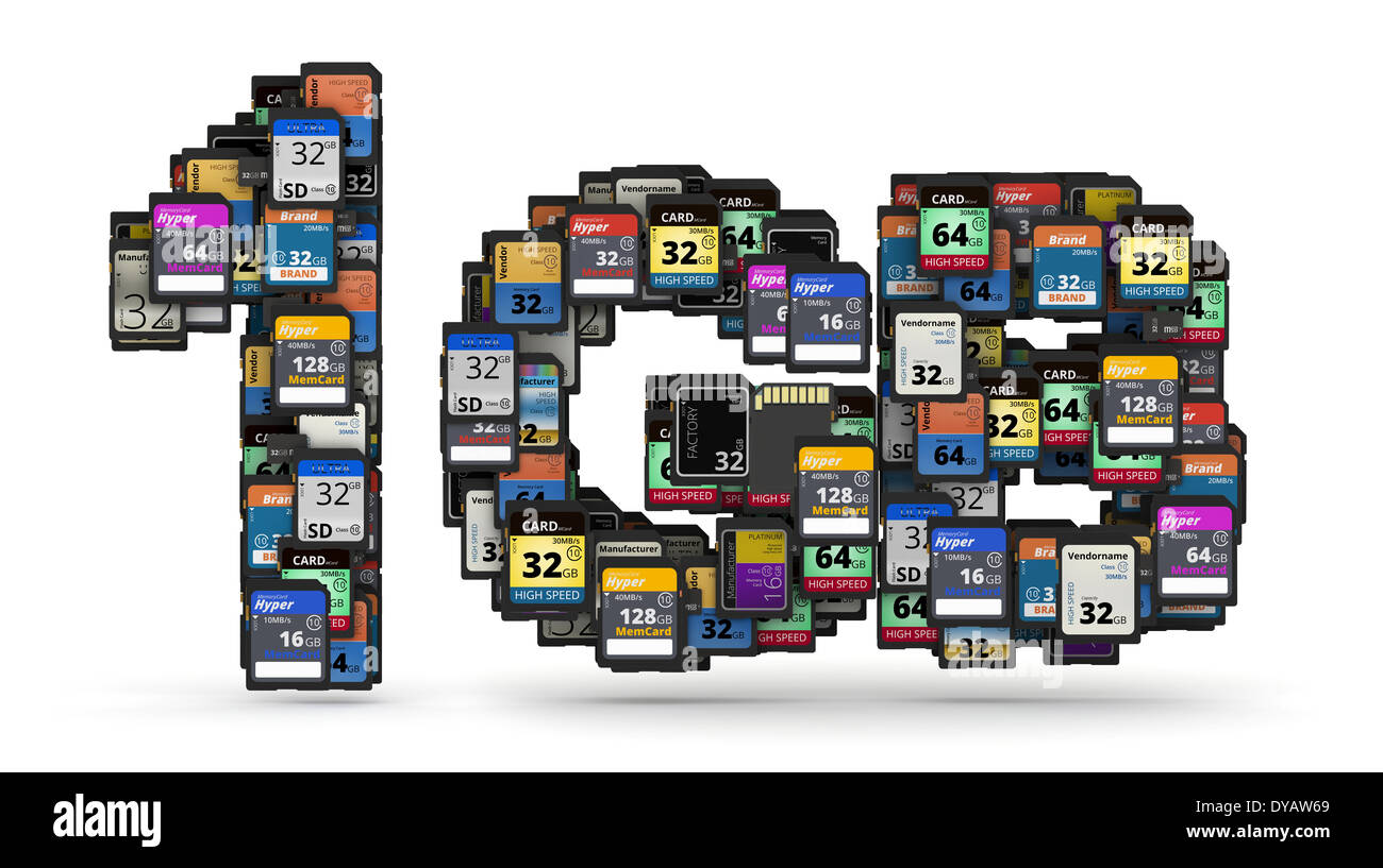 Le schede di memoria di capacità Foto Stock