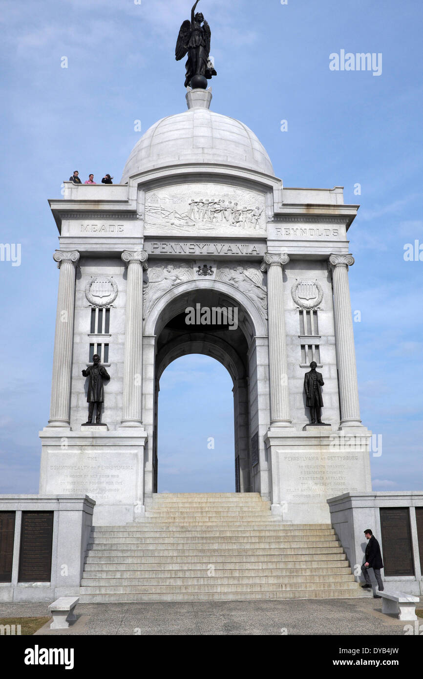 In Pennsylvania Memorial al campo di battaglia di Gettysburg parco dello stato Foto Stock