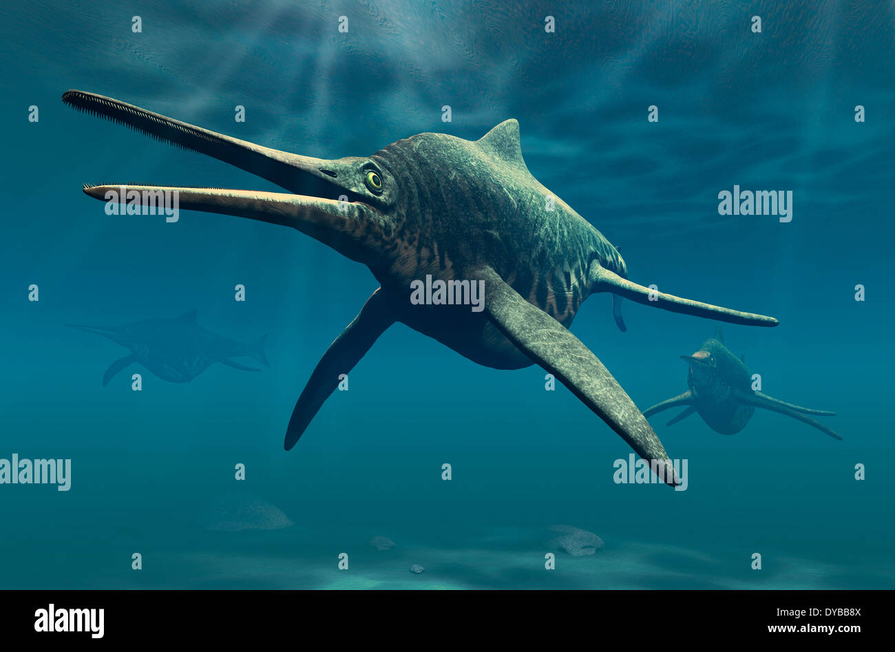 Shonisaurus era un genere di ichthyosaur del periodo Triassico. Foto Stock