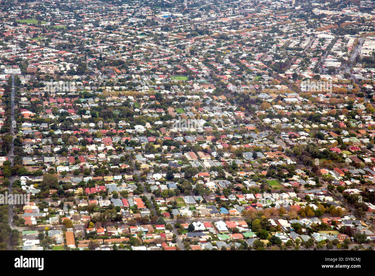 Vista aerea della periferia nord di Adelaide Australia Foto Stock