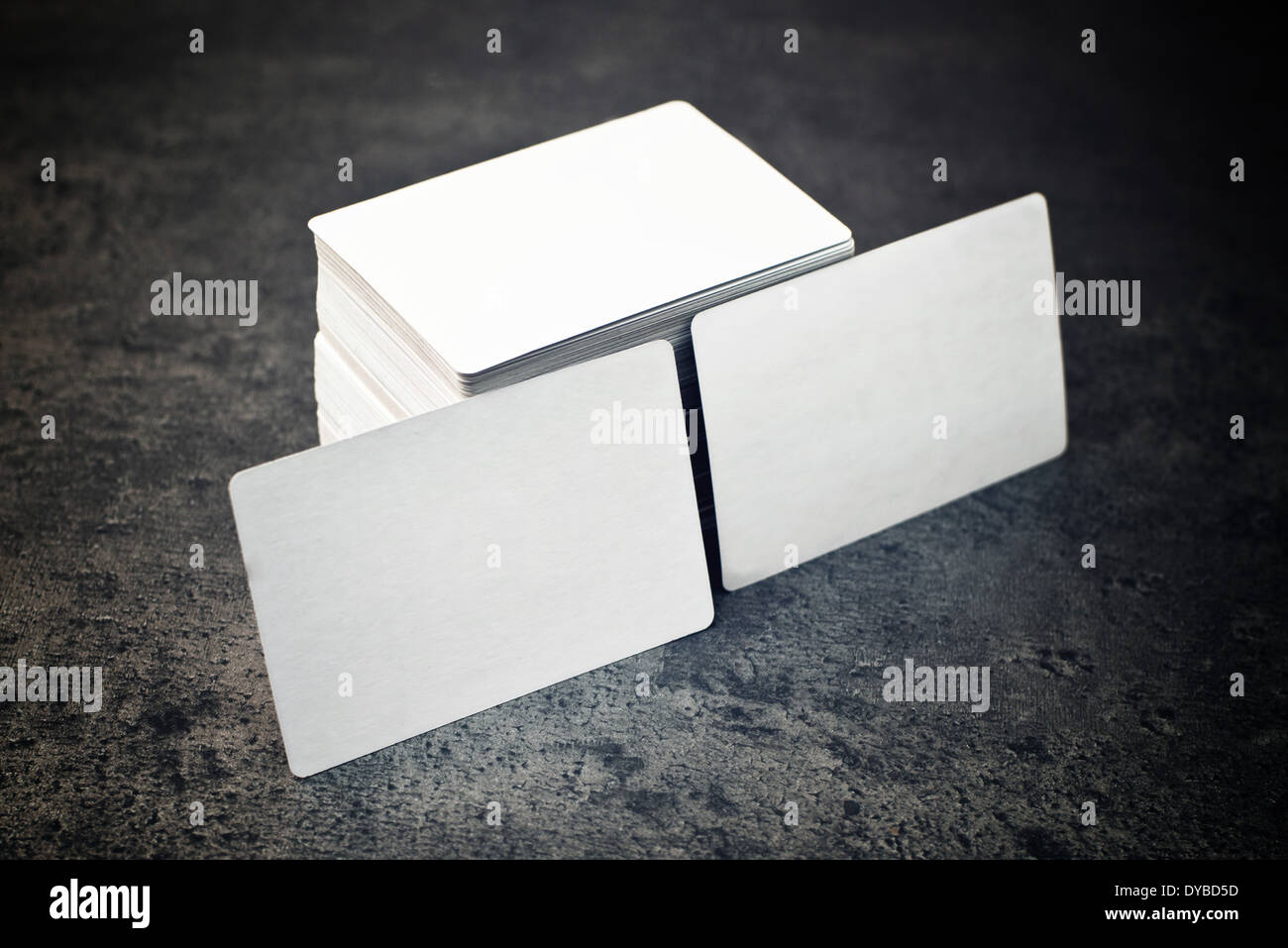 Blank business cards con angoli arrotondati Foto Stock