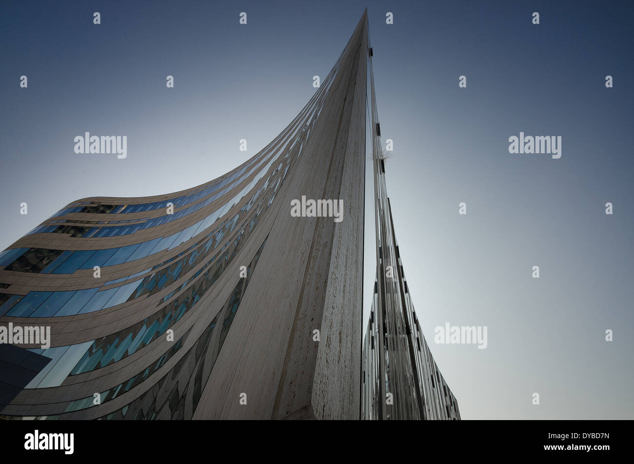 Aspetto insolito di un edificio in Dusseldorf Foto Stock