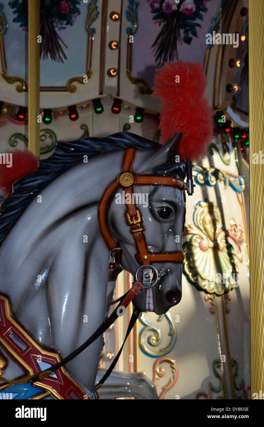 Cavalli sul Merry Go Round in Pigeon Forge, Tennessee Foto Stock