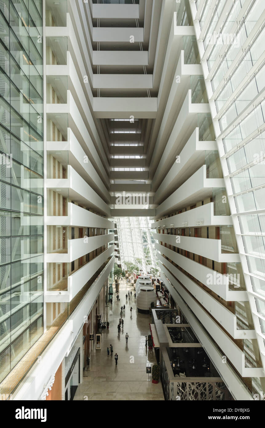 Interno della Marina Bay Sands Hotel, Marina Bay, Singapore Foto Stock