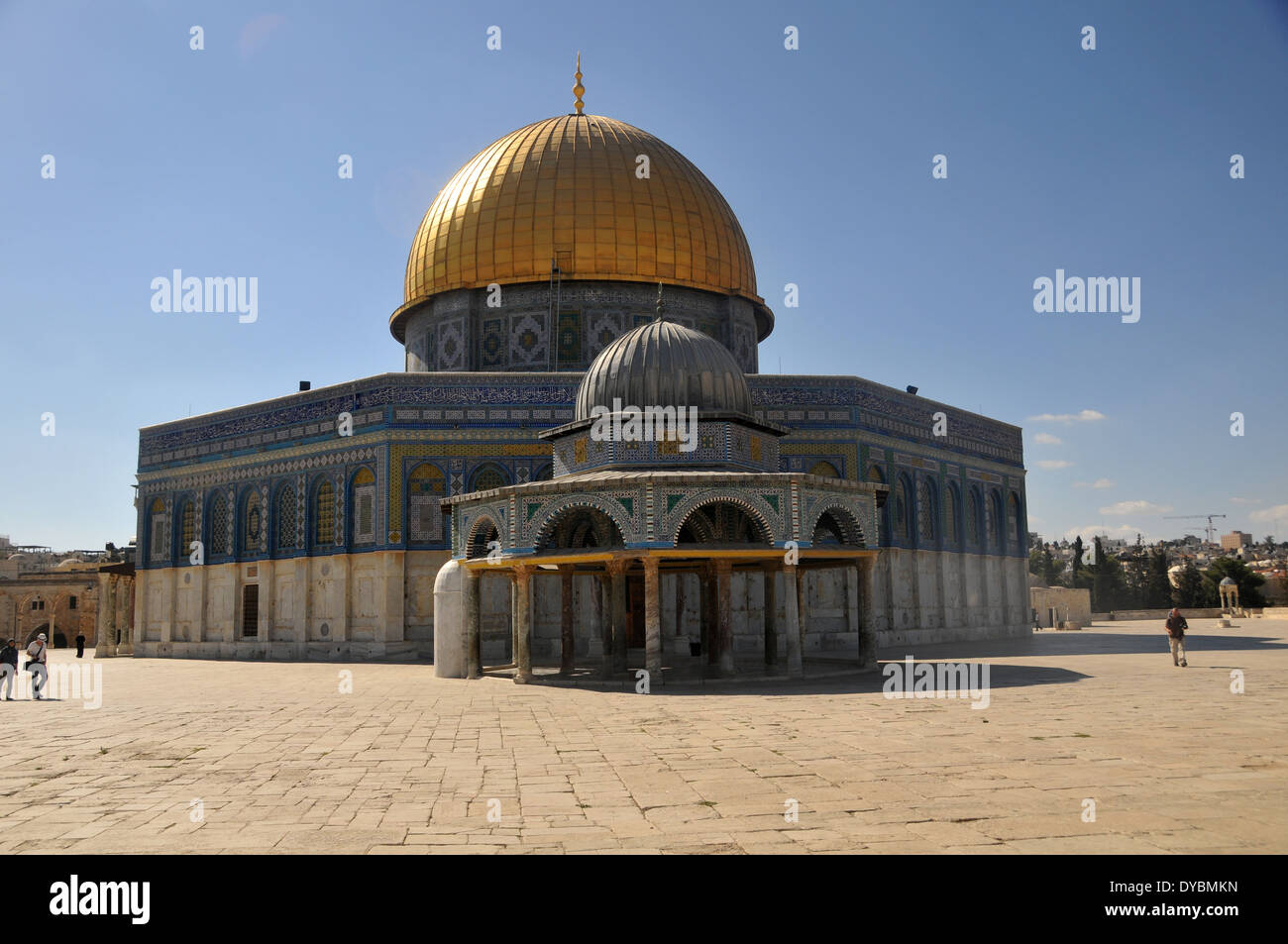 Cupola della Roccia moschea, il Monte del Tempio, la città vecchia di Gerusalemme, Israele Foto Stock