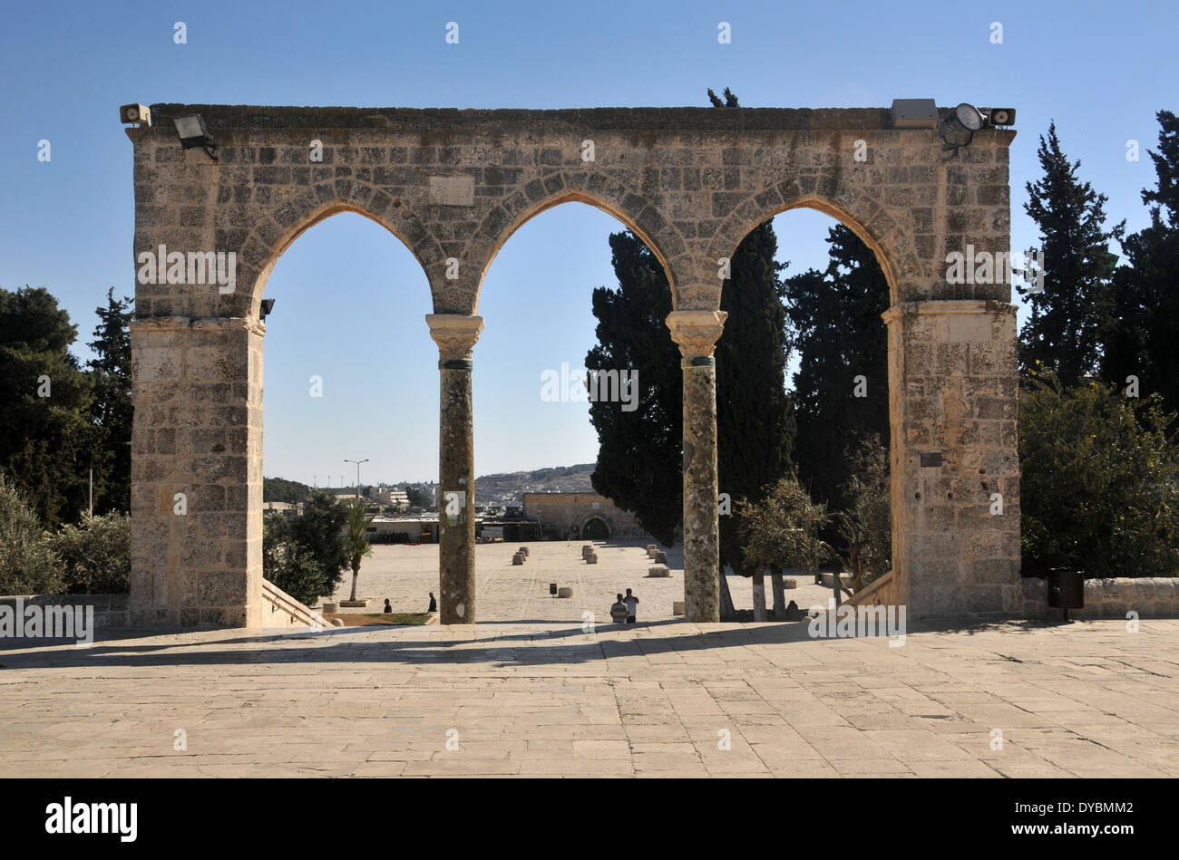 Portale a Cupola della Roccia moschea, il Monte del Tempio, la città vecchia di Gerusalemme, Israele Foto Stock