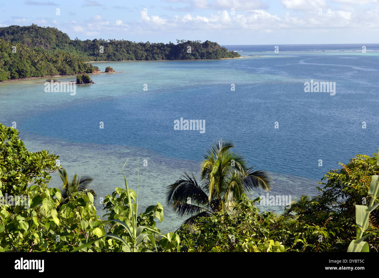 Vista di isolotto Nukuatea, isola di Wallis, Wallis e Futuna, Melanesia, Sud Pacifico Foto Stock