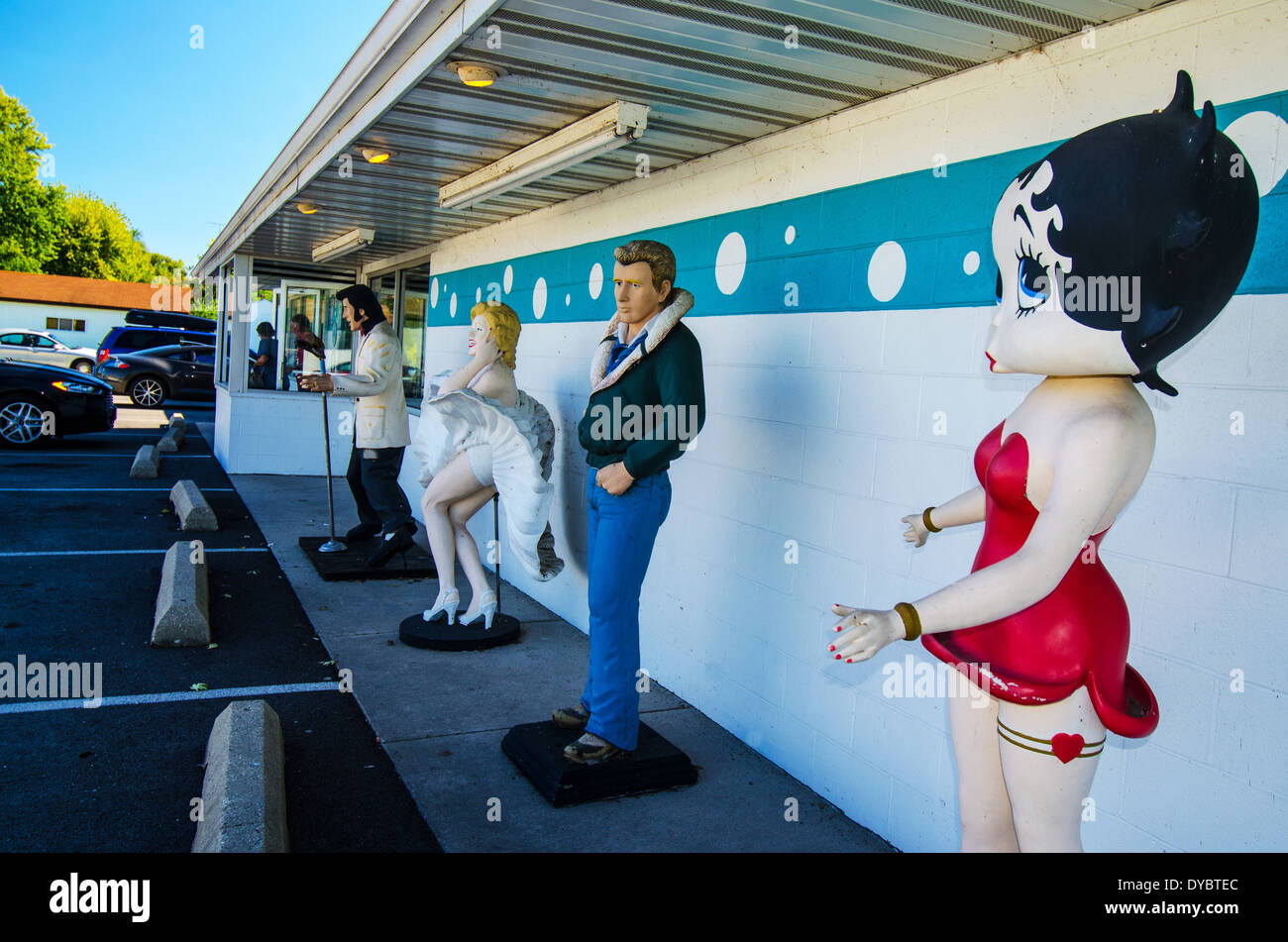 Polk-A-Dot rigido nel ristorante Route 66 Braidwood Illinois IL Foto Stock