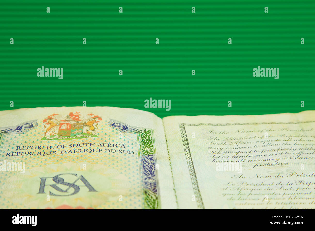 Repubblica del Sud Africa passport Foto Stock