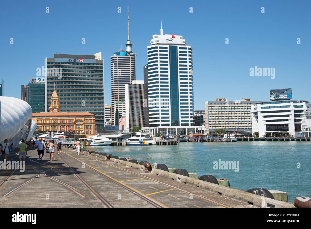 Queens Wharf waterfront al porto di Auckland Nuova Zelanda Foto Stock