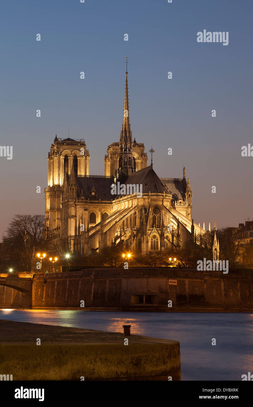 La cattedrale di Notre Dame , Parigi, Ile-de-France, Francia Foto Stock